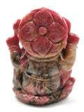 Rhodonite gemstone Handmade Carving of Ganesh - Lord Ganesha Idol | Sculpture in Crystals/Gemstones - Reiki/Chakra/Healing - 4.2 inches and 635 gms