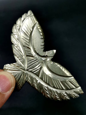 Pyrite stone exquisite flying eagle carving -  2 inches and 33 gms - ONE PIECE ONLY