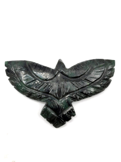Emerald eagle/phoenix carving - reiki/chakra/energy -  2 inch and 28 gms - ONE PIECE ONLY - animal lapidary