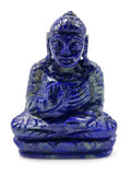 Buddha in Lapis Lazuli gemstone - handmade carving of serene and meditating Lord Buddha - crystal/reiki/healing - 3 inches and 120 gms - 1 PIECE ONLY