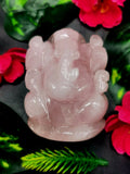 Rose Quartz gemstone Ganesh - 3 inches and 240 gms
