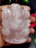 Rose Quartz gemstone Ganesh - 3 inches and 240 gms