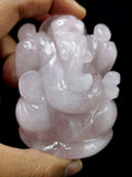 Rose Quartz gemstone Ganesh - 3 inches and 240 gms