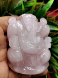 Rose Quartz gemstone Ganesh - 3 inches and 240 gms
