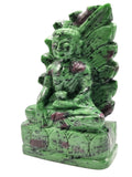 Ruby ziosite amazing hand carved Buddha - carving of serene and meditating Lord Buddha - crystal/reiki/chakra - 6 inch and 1.13 kg (2.49 lb)