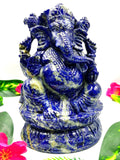 Lapis Lazuli amazing Handmade Carving of Ganesh - Lord Ganesha Idol |Sculpture in Crystals/Gemstones - Reiki/Chakra/Healing - 7 inches and 2.19 kg