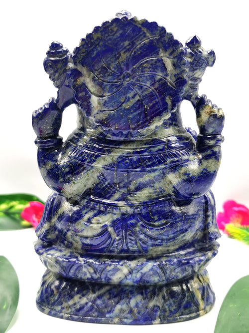 Lapis Lazuli amazing Handmade Carving of Ganesh - Lord Ganesha Idol |Sculpture in Crystals/Gemstones - Reiki/Chakra/Healing - 7 inches and 2.19 kg