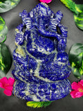Lapis Lazuli amazing Handmade Carving of Ganesh - Lord Ganesha Idol |Sculpture in Crystals/Gemstones - Reiki/Chakra/Healing - 7 inches and 2.19 kg