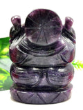 Gemstone Lepidolite Carving of Ganesh - Lord Ganesha Idol in Crystals and Gemstones - Reiki/Chakra - 3.2 inch and 320 gms - ONE STATUE ONLY