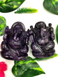 Gemstone Lepidolite Carving of Ganesh - Lord Ganesha Idol in Crystals and Gemstones - Reiki/Chakra - 3.2 inch and 320 gms - ONE STATUE ONLY