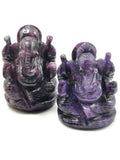 Lepidolite Handmade Carving of Ganesh - Lord Ganesha Idol in Crystals and Gemstones - Reiki/Chakra - 2 inch and 135 gms - ONE STATUE ONLY