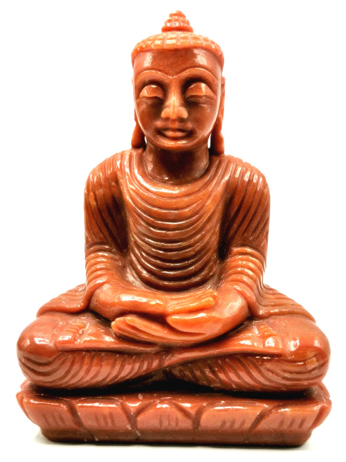 Gemstone Red Jasper hand carved Buddha - carving of serene and meditating Lord Buddha - crystal/reiki/chakra - 7.1 inch and 1.93 kg (4.25 lb)