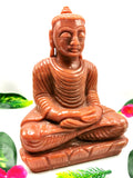 Gemstone Red Jasper hand carved Buddha - carving of serene and meditating Lord Buddha - crystal/reiki/chakra - 7.1 inch and 1.93 kg (4.25 lb)