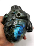 Natural Labradorite Anatomical Heart carving - Human Heart/Crystal Heart - reiki/chakra/healing/energy - 1.1 kgs and 5 inches