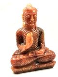 Orange aventurine Crystal hand carved Buddha - carving of serene and meditating Lord Buddha - crystal/reiki/chakra - 8 inch and 1.76 kg (3.87 lb)