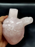 Exquisite Rose Quartz Anatomical Heart carving - Human Heart/Crystal Heart - reiki/chakra/healing/energy - 0.875 kgs and 5 inches