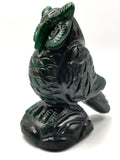 Hand carved owl carving in natural dark green aventurine stone - reiki/chakra/healing/crystal - 4 inches and 440gm (0.97 lb)