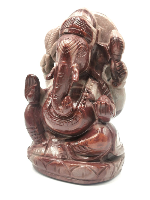 Narmada Quartz Handmade Carving of Ganesh - Lord Ganesha Idol in Crystals and Gemstones - Reiki/Chakra - 5.5 inch and 0.82 kg (1.80 lb)