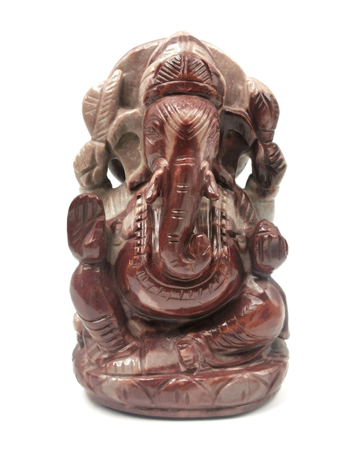 Narmada Quartz Handmade Carving of Ganesh - Lord Ganesha Idol in Crystals and Gemstones - Reiki/Chakra - 5.5 inch and 0.82 kg (1.80 lb)