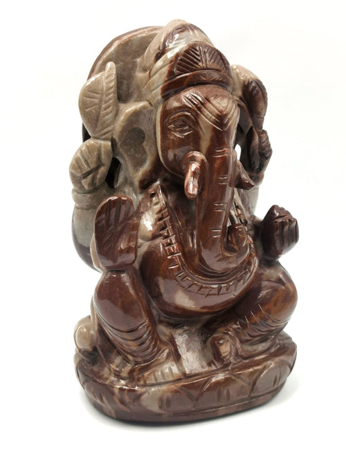 Narmada Quartz Handmade Carving of Ganesh - Lord Ganesha Idol in Crystals and Gemstones - Reiki/Chakra - 5.5 inch and 0.82 kg (1.80 lb)