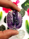 Gemstone Ganesh miniature carving set for pendant in various stones - gemstone/crystal jewelry | Reiki/Chakra/Healing with crystals - ONE LOT OF 7
