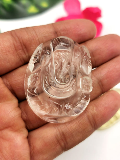 Ganesh gemstone miniature carving set for pendant in various stones - gemstone/crystal jewelry | Reiki/Chakra/Healing with crystals - ONE LOT OF 7