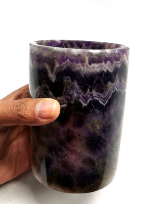 Beautiful gemstone goblet in Chevron amethyst stone - 4.5 inches - ONLY 1 PIECE