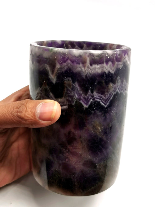 Beautiful gemstone goblet in Chevron amethyst stone - 4.5 inches - ONLY 1 PIECE