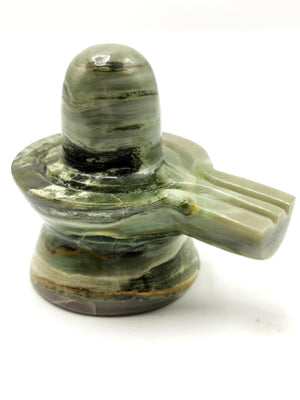 Breathtaking natural serpentine stone Lingam/Shivling - Energy/Reiki/Crystal Healing - 3 inches length and 190 gms (0.42 lb)