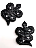 Slithering snake miniature carving in black obsidian stone - crystal healing / chakra / reiki / energy - 2.5 inch and 47 gms- ONE PIECE ONLY