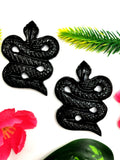 Slithering snake miniature carving in black obsidian stone - crystal healing / chakra / reiki / energy - 2.5 inch and 47 gms- ONE PIECE ONLY