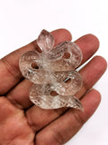 Slithering snake miniature carving in clear quartz stone - crystal healing / chakra / reiki - 2.5 inch and 58 gms (0.13 lb) - ONE PIECE ONLY