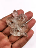 Slithering snake miniature carving in clear quartz stone - crystal healing / chakra / reiki - 2.5 inch and 58 gms (0.13 lb) - ONE PIECE ONLY