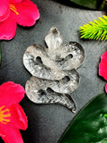 Slithering snake miniature carving in clear quartz stone - crystal healing / chakra / reiki - 2.5 inch and 58 gms (0.13 lb) - ONE PIECE ONLY