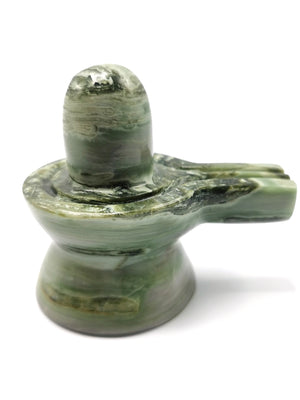 Serpentine stone Lingam/Shivling - Energy/Reiki/Crystal Healing - 3 inches length and 170 gms (0.37 lb)