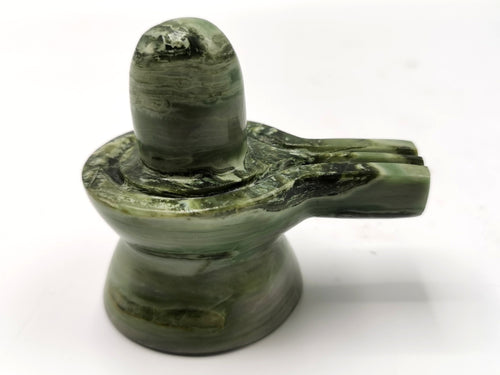 Serpentine stone Lingam/Shivling - Energy/Reiki/Crystal Healing - 3 inches length and 170 gms (0.37 lb)