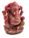Rhodonite gemstone Handmade Carving of Ganesh - Lord Ganesha Idol | Sculpture in Crystals/Gemstones - Reiki/Chakra/Healing - 4.2 inches and 635 gms
