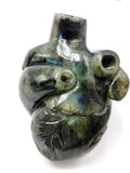 Labradorite gemstone Anatomical Heart carving - Human Heart/Crystal Heart - reiki/chakra/healing/energy - 1.40 kgs and 5.2 inches