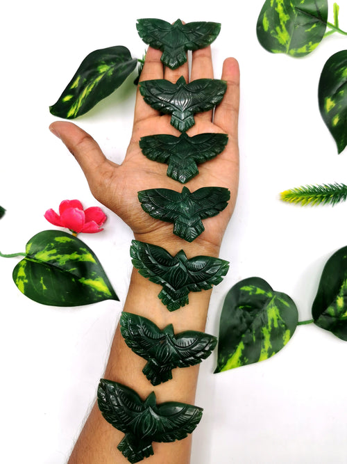 Gemstone eagle carving in natural green aventurine crystal stone - reiki/chakra/energy -  2 inches and 25 gms - ONE PIECE ONLY