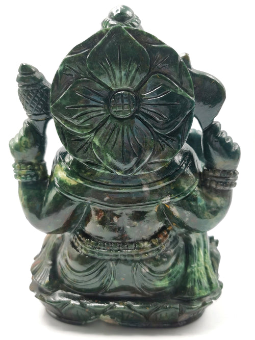 Crystal Blood stone  Ganesh statue Handmade Carving - Ganesha Idol |Sculpture in Crystals and Gemstones - 7 inches and 1.95 kgs (4.29 lb)