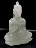 Clear Quartz/Clear Crystal Buddha - handmade carving of serene and meditating Lord Buddha - crystal/reiki/healing - 8 inches and 1.76 kgs
