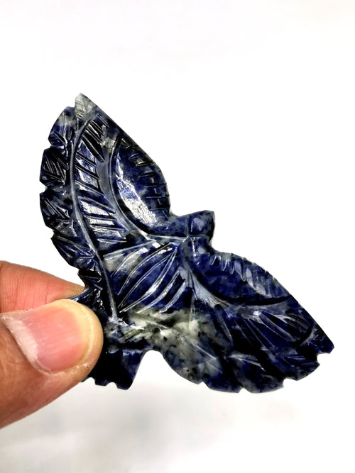 Sodalite eagle / phoenix carving - reiki/chakra/energy -  2 inches and 29 gms - ONE PIECE ONLY - animal lapidary