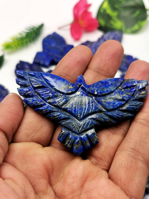 Lapis Lazuli eagle / phoenix carving - reiki/chakra/energy -  2 inches and 27 gms - ONE PIECE ONLY - animal lapidary