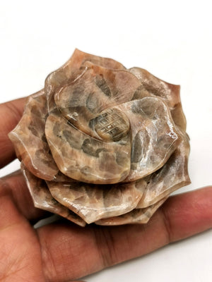 Zebra jasper hand carved rose flower carvings - crystal/gemstone/reiki/chakra/healing - ONE PIECE ONLY - 2.5 inches and 160 gms (0.35 lb)