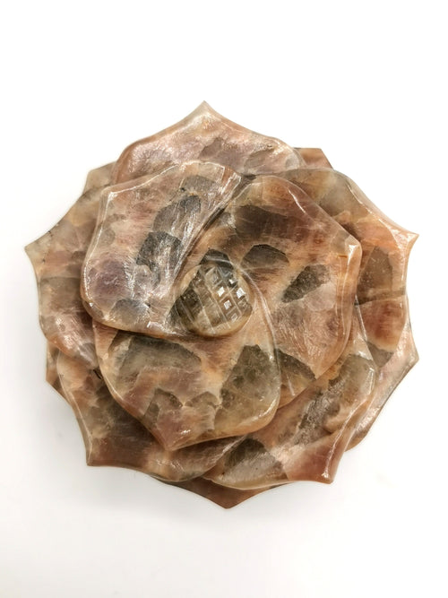 Zebra jasper hand carved rose flower carvings - crystal/gemstone/reiki/chakra/healing - ONE PIECE ONLY - 2.5 inches and 160 gms (0.35 lb)