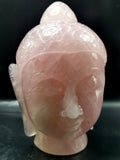 Rose Quartz crystal Buddha Face/Head - handmade carving of serene face of Lord Buddha - crystal/reiki/healing - 7.1 inch and 2.94 kg (6.47 lb)