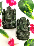 Columbian Jade crystal Handmade Carving of Ganesh - Lord Ganesha Idol in Crystals and Gemstones - 3.5 inch and 280 gms (0.62 lb) - ONE STATUE ONLY