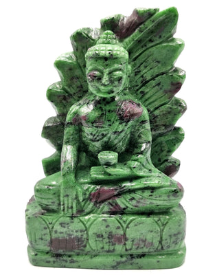 Ruby ziosite amazing hand carved Buddha - carving of serene and meditating Lord Buddha - crystal/reiki/chakra - 6 inch and 1.13 kg (2.49 lb)