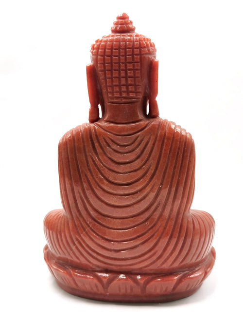 Gemstone Red Jasper hand carved Buddha - carving of serene and meditating Lord Buddha - crystal/reiki/chakra - 7.1 inch and 1.93 kg (4.25 lb)