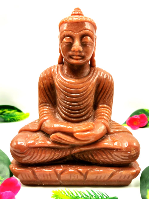Gemstone Red Jasper hand carved Buddha - carving of serene and meditating Lord Buddha - crystal/reiki/chakra - 7.1 inch and 1.93 kg (4.25 lb)